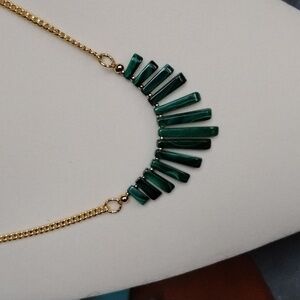 Hand Crafted Genuine A Grade Graduated Malachite Focal With 14kt Gold